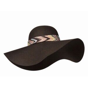 Missoni X Target Hat Floppy Felt Wide Brim Brown zigzag wool warm hat designer